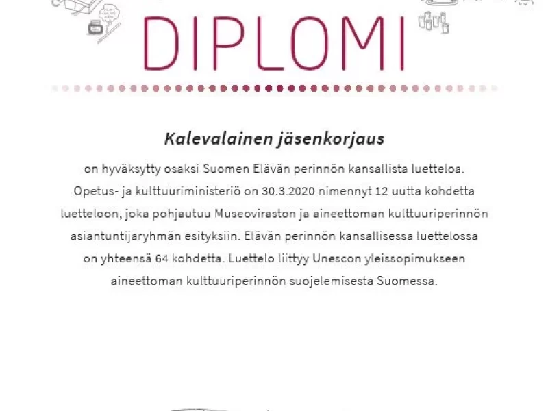 Kalevalainen jäsenkorjaushoito hyväksyttiin aineettoman perinnön luetteloon